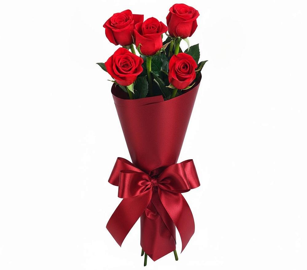 Букет 5 Красных роз Эдлесс Лав в Нешукае