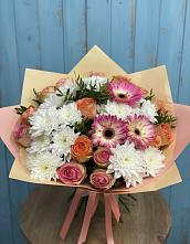Букет цветов из:  Розы, Герберы и Хризантемы в Нешукае