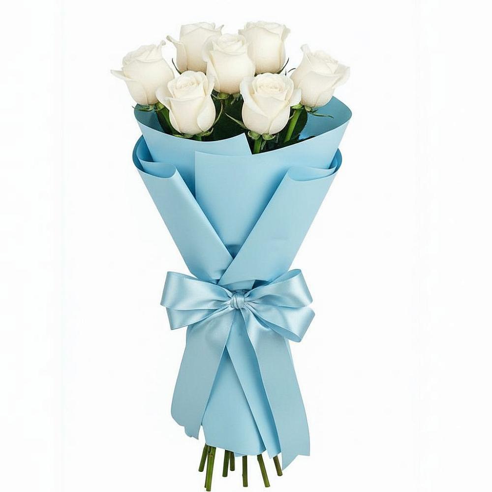 Букет 7 белых роз Проуд в Нешукае