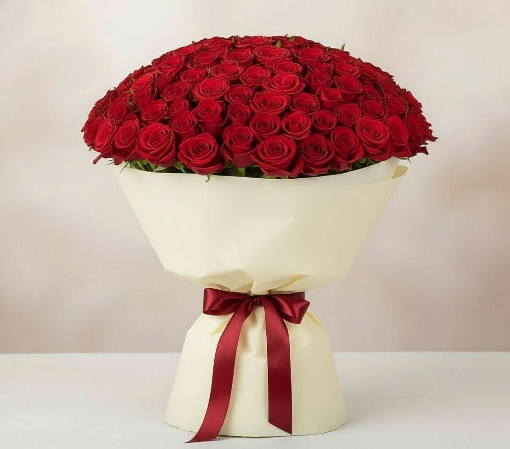 Букет 101 Красная роза Милано в Нешукае
