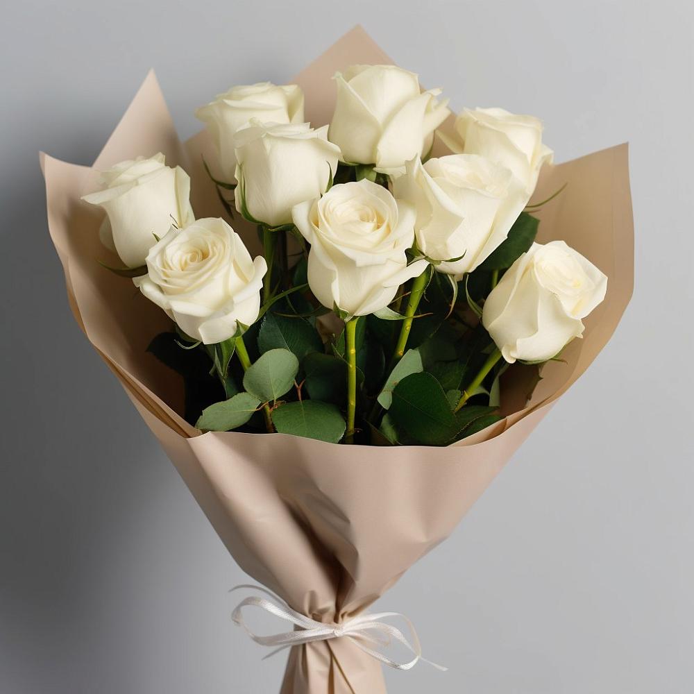 Букет 9 Белых роз Эдлесс Лав в Нешукае