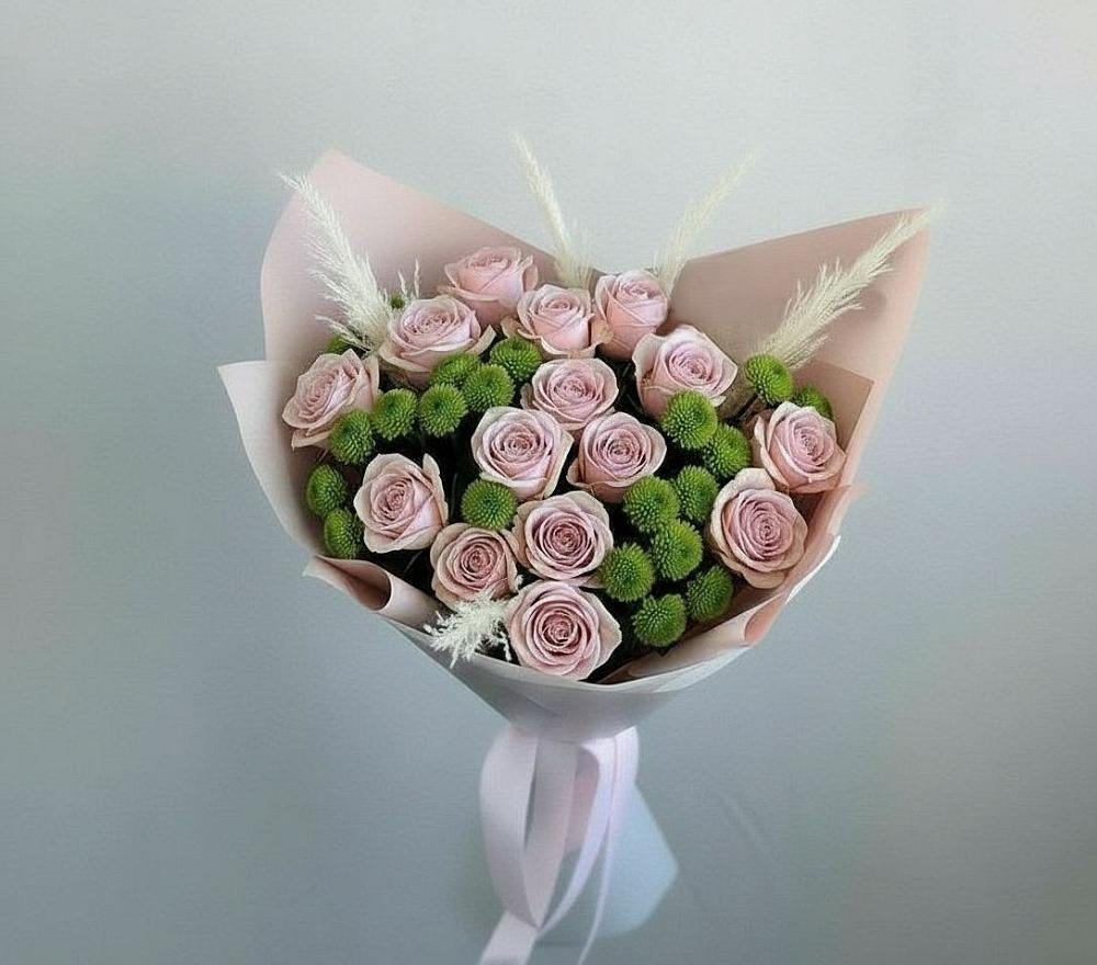 Букет цветов из: Розы и Хризантемы в Нешукае